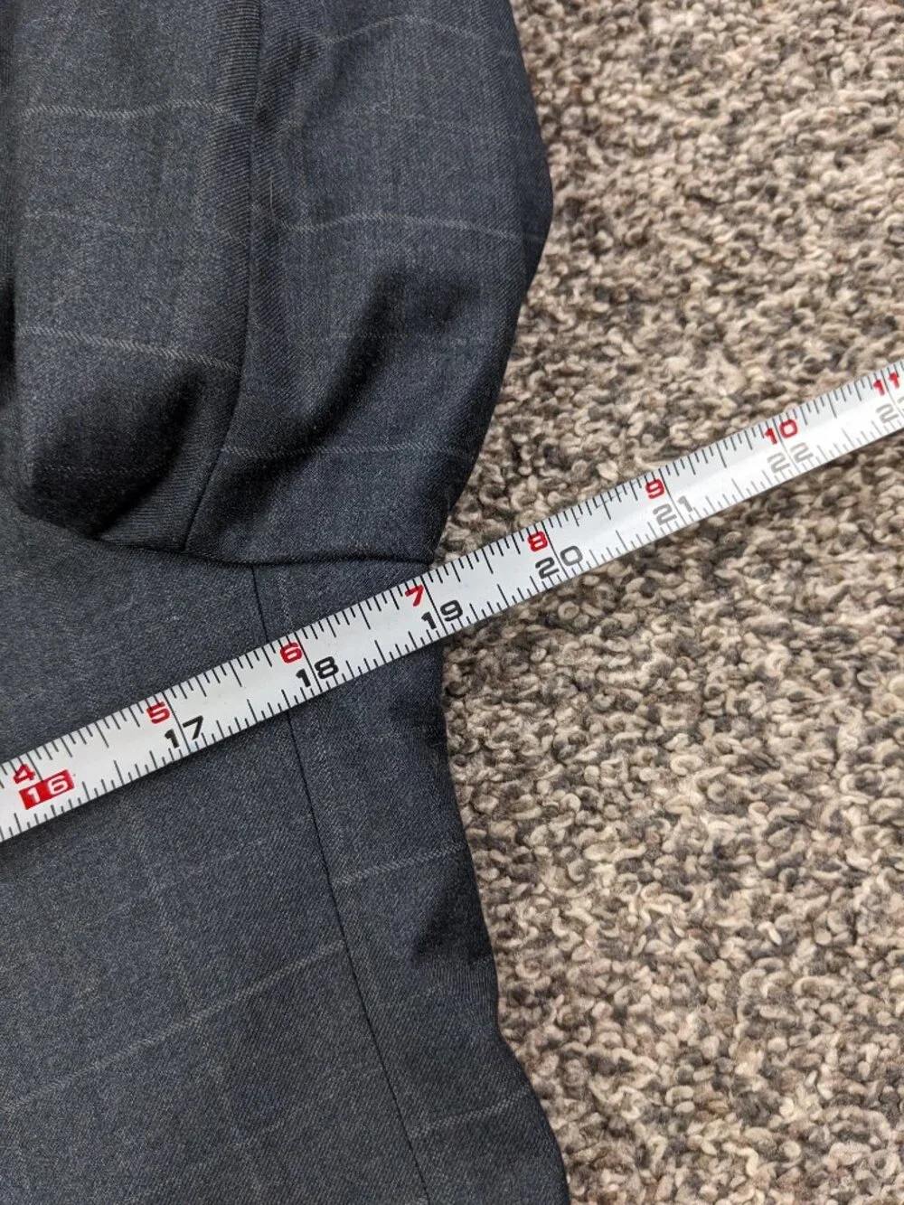 Banana Republic 36S Tailored Fit Wool Windowpane Plaid Gray Suit 30x29